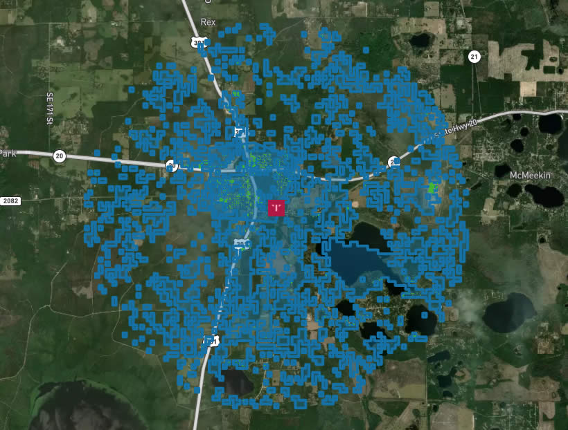 Hawthorne FL Broadband Coverage Map